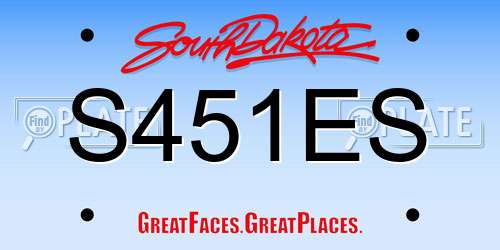 S451ES South Dakota License Plate