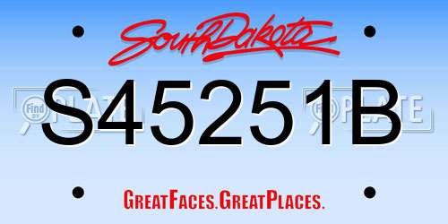 S45251B South Dakota License Plate