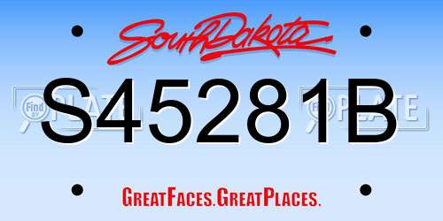 S45281B South Dakota License Plate
