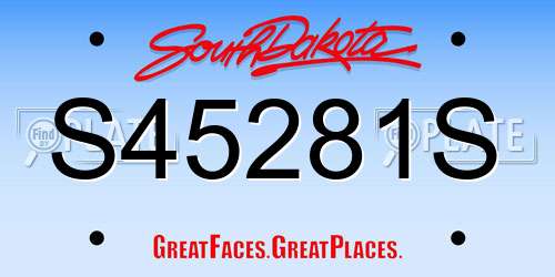 S45281S South Dakota License Plate