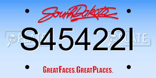 S45422I South Dakota License Plate