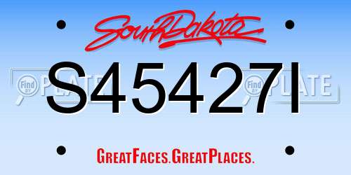 S45427I South Dakota License Plate