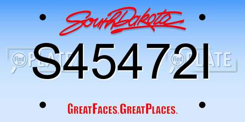 S45472I South Dakota License Plate