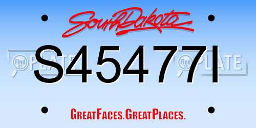 S45477I South Dakota License Plate