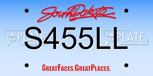 S455LL South Dakota License Plate