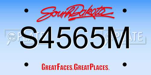 S4565M South Dakota License Plate