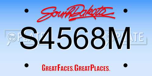 S4568M South Dakota License Plate