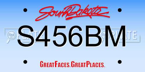 S456BM South Dakota License Plate