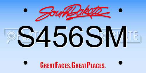 S456SM South Dakota License Plate