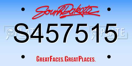 S457515 South Dakota License Plate