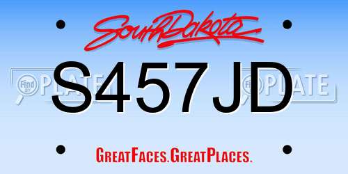 S457JD South Dakota License Plate