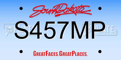 S457MP South Dakota License Plate