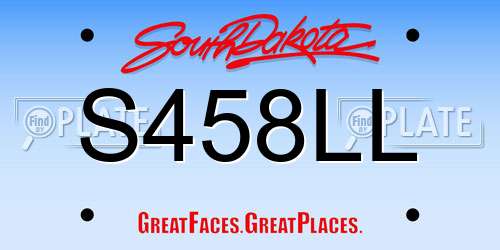 S458LL South Dakota License Plate