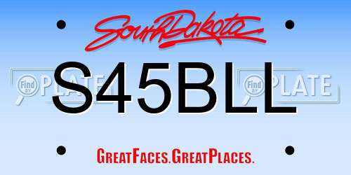S45BLL South Dakota License Plate