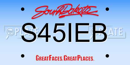 S45IEB South Dakota License Plate