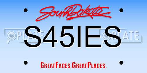 S45IES South Dakota License Plate