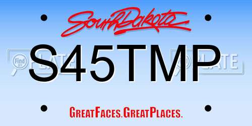 S45TMP South Dakota License Plate
