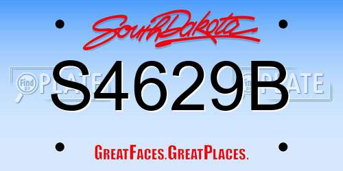 S4629B South Dakota License Plate