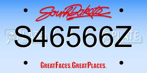 S46566Z South Dakota License Plate
