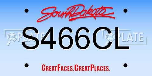 S466CL South Dakota License Plate