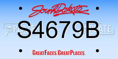 S4679B South Dakota License Plate