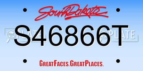 S46866T South Dakota License Plate