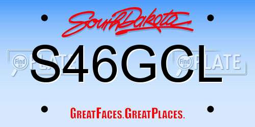 S46GCL South Dakota License Plate