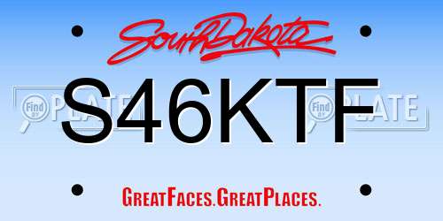 S46KTF South Dakota License Plate