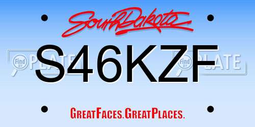 S46KZF South Dakota License Plate