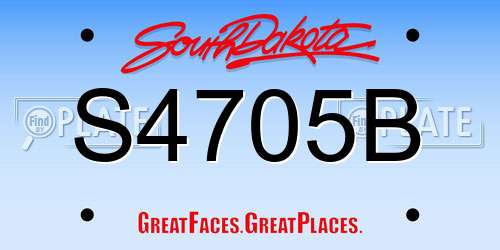 S4705B South Dakota License Plate