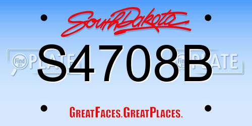S4708B South Dakota License Plate