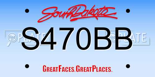 S470BB South Dakota License Plate