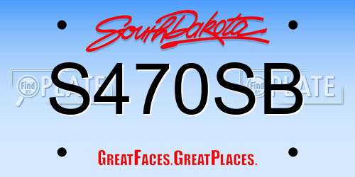 S470SB South Dakota License Plate