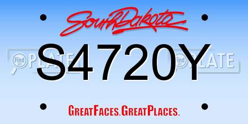 S4720Y South Dakota License Plate
