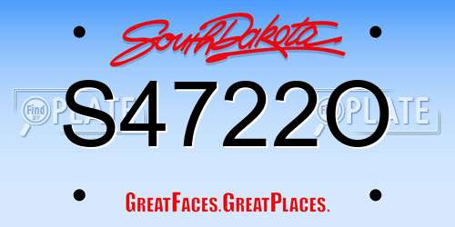 S4722O South Dakota License Plate