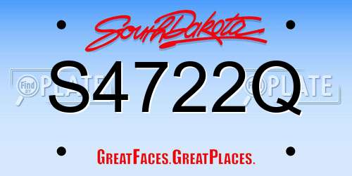 S4722Q South Dakota License Plate