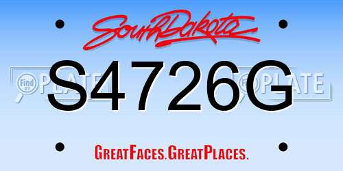 S4726G South Dakota License Plate
