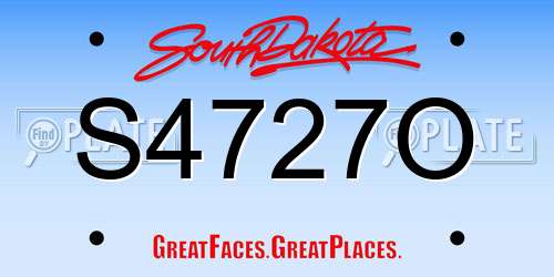 S4727O South Dakota License Plate