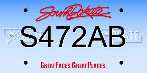 S472AB South Dakota License Plate