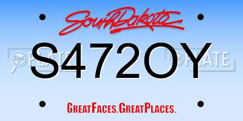 S472OY South Dakota License Plate