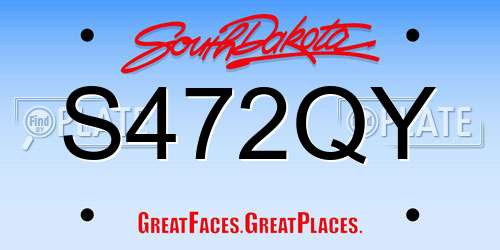 S472QY South Dakota License Plate