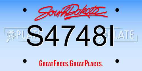 S4748I South Dakota License Plate