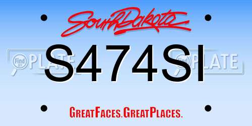 S474SI South Dakota License Plate