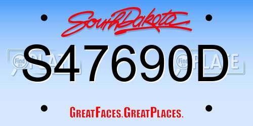 S47690D South Dakota License Plate