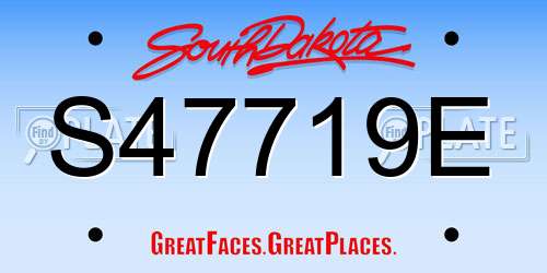 S47719E South Dakota License Plate