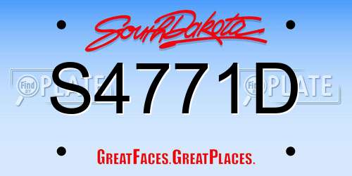 S4771D South Dakota License Plate