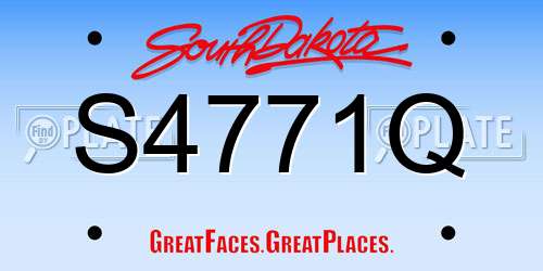 S4771Q South Dakota License Plate