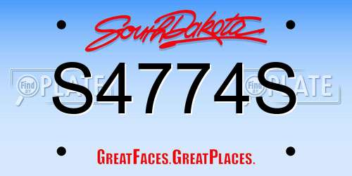 S4774S South Dakota License Plate