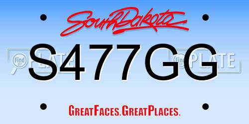S477GG South Dakota License Plate