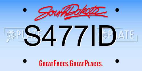 S477ID South Dakota License Plate